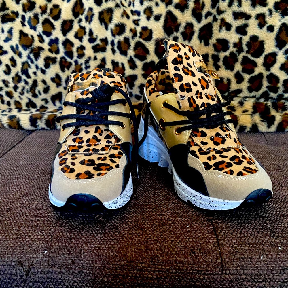 NWT Fashion Nova Leopard Print Sneakers